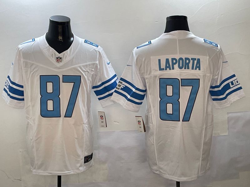 Men Detroit Lions 87 Laporta White three generations 2024 Nike Limited NFL Jersey style 0102